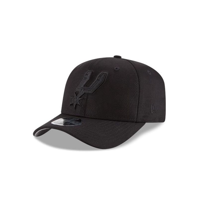 NBA San Antonio Spurs Black On Black Stretch Snap 9Fifty Snapback (DTT3485) - Black New Era Caps